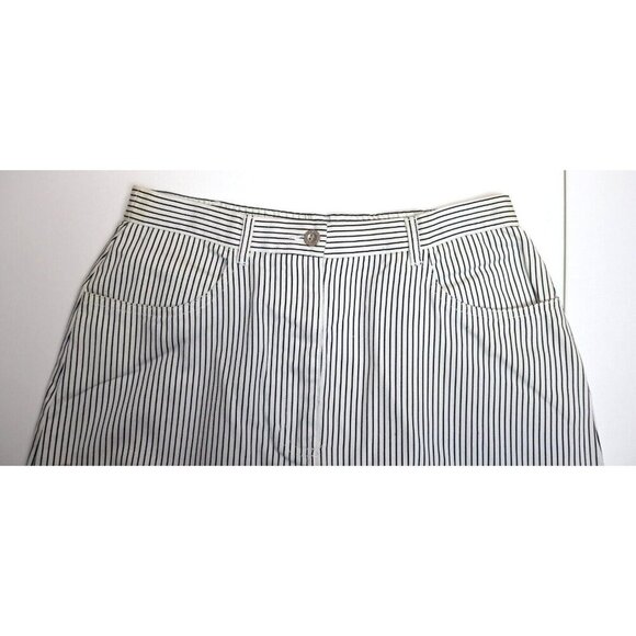 WOMEN'S WHITE & BLACK STRIPED MIDI PENCIL SKIRT - RUSS - SIZE 8 - Picture 3 of 6